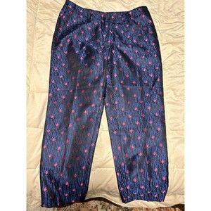 ANN KLEIN sz 8 Satin Capri Vivid Stripe $99 market value